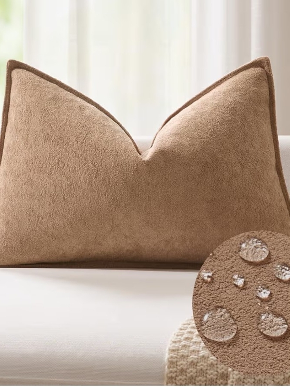 Luxury Lumbar Sueded Decorative Pillow Cover Size 14 X 24- One Cover